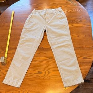 GAP Womens Light Olive / Gray Green Pant casual flat front "Downtown Khaki"